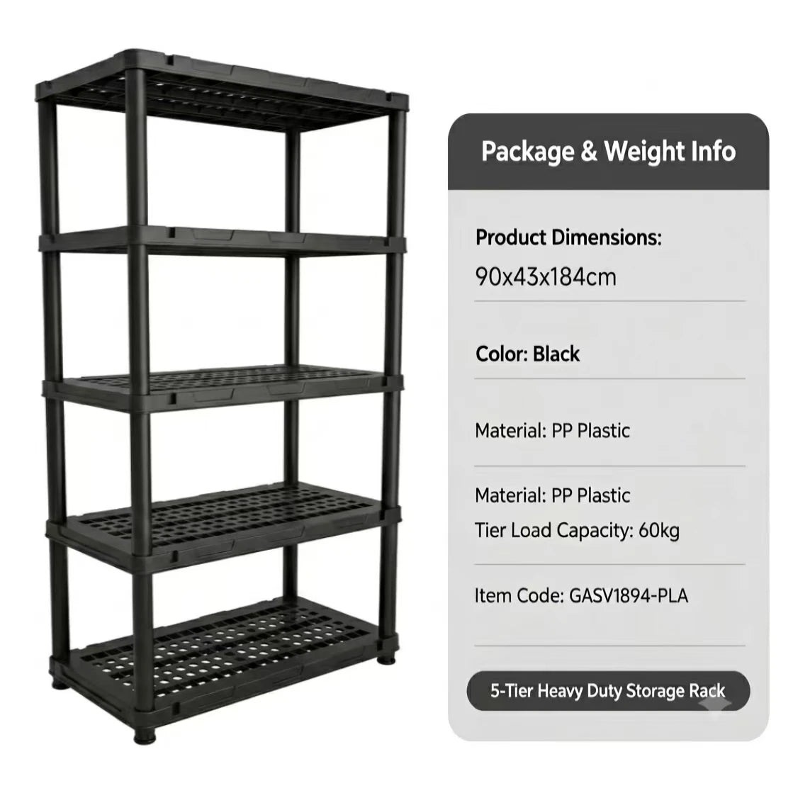 Heavy Duty Plastic Storage Shelving Rack For Home Organization