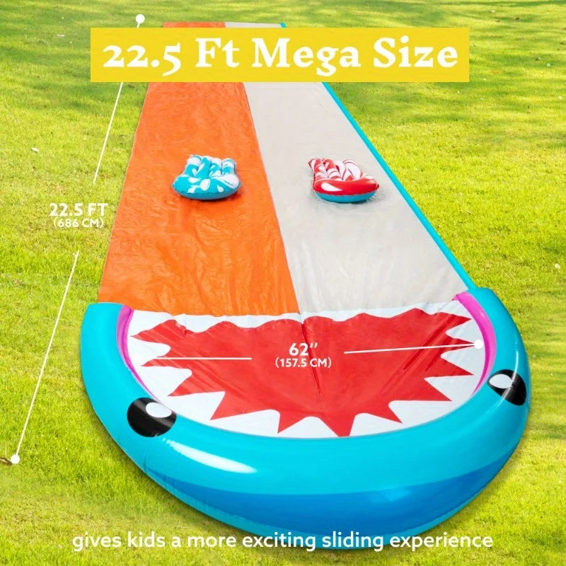 Joyfy Double Lane Water Slide With Inflatable Boards For Kids And Adults - Home and Haven Store