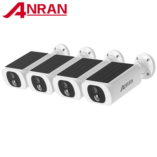 ANRAN 2K Solar Camera Set With Four Wireless Battery Cameras