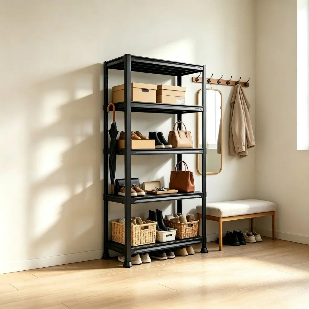 Heavy Duty Plastic Storage Shelving Rack For Home Organization