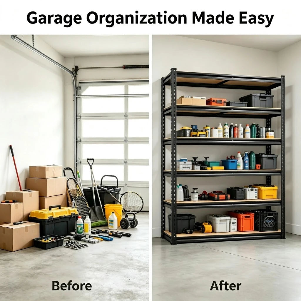 Heavy Duty Metal Storage Rack 5 Tier With MDF Shelves