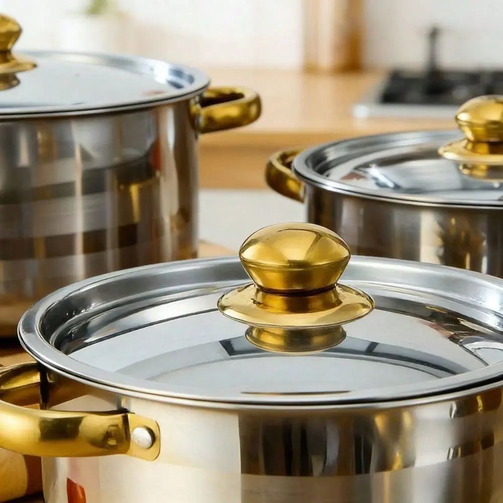 Stainless Steel Cookware Set With Lids Durable And Reliable - Home and Haven Store