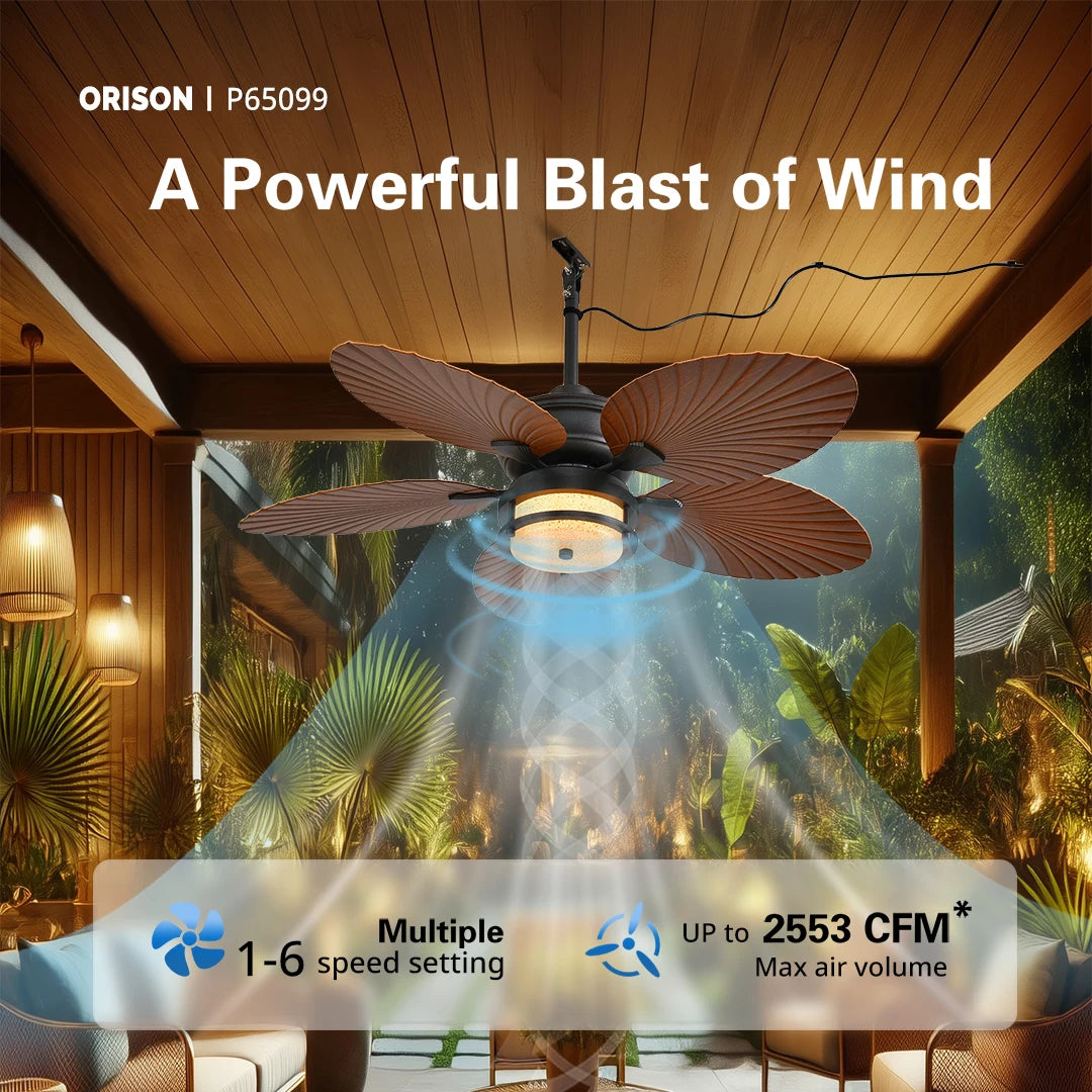 Orison Outdoor Ceiling Fan With Remote Control And Lights