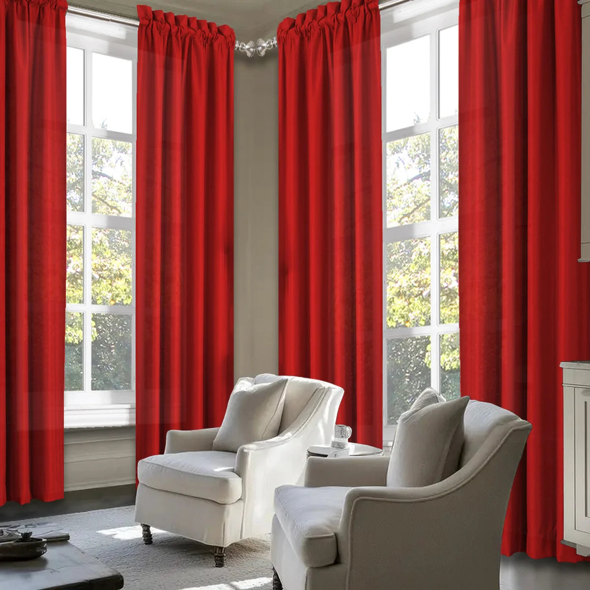 SABALANICA Light Filtering Curtains 4-Piece Rod Pocket Fade-Resistant Polyester - Home and Haven Store
