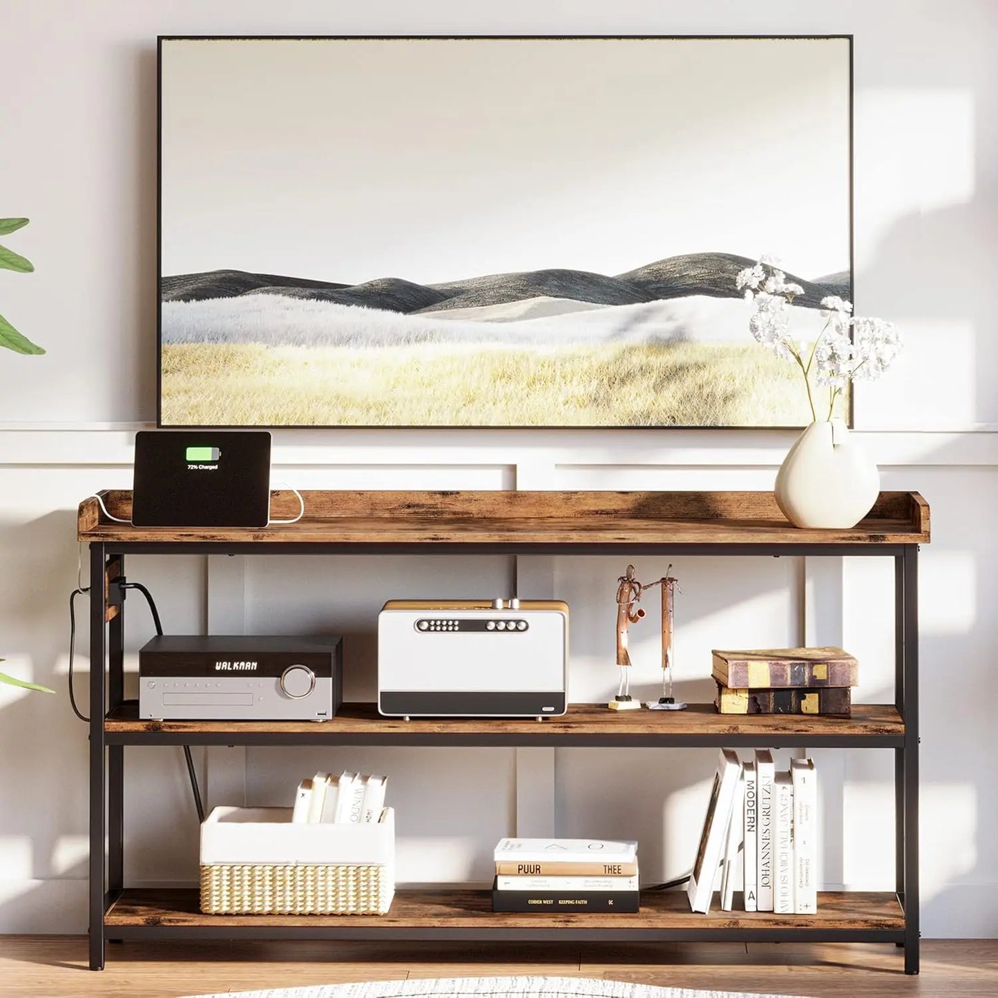 IRONCK Console Table With Power Outlet Farmhouse Hallway Entryway Table - Home and Haven Store