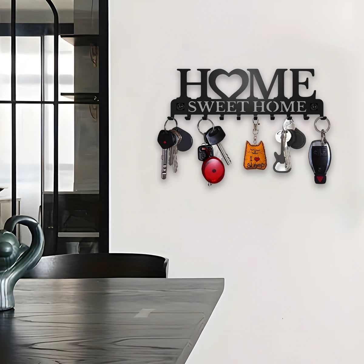 Sweet Home Design Wall Mount Key Holder With 10 Hooks