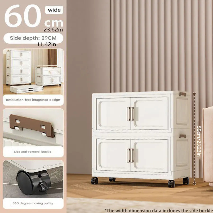 Foldable Plastic Multi Layer Storage Cabinet For Home Organization