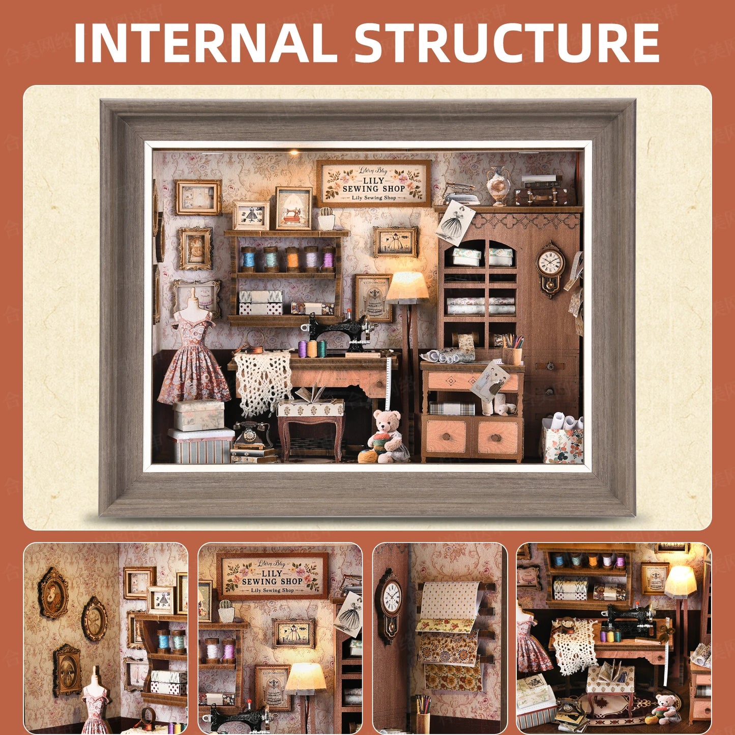 ASLOWSNAIL Book Nook Kit Tailor's Shop DIY 3D Wooden Puzzle - Home and Haven Store