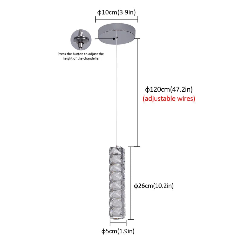 GreeLustr Modern Crystal Led Ceiling Pendant Chandelier Light