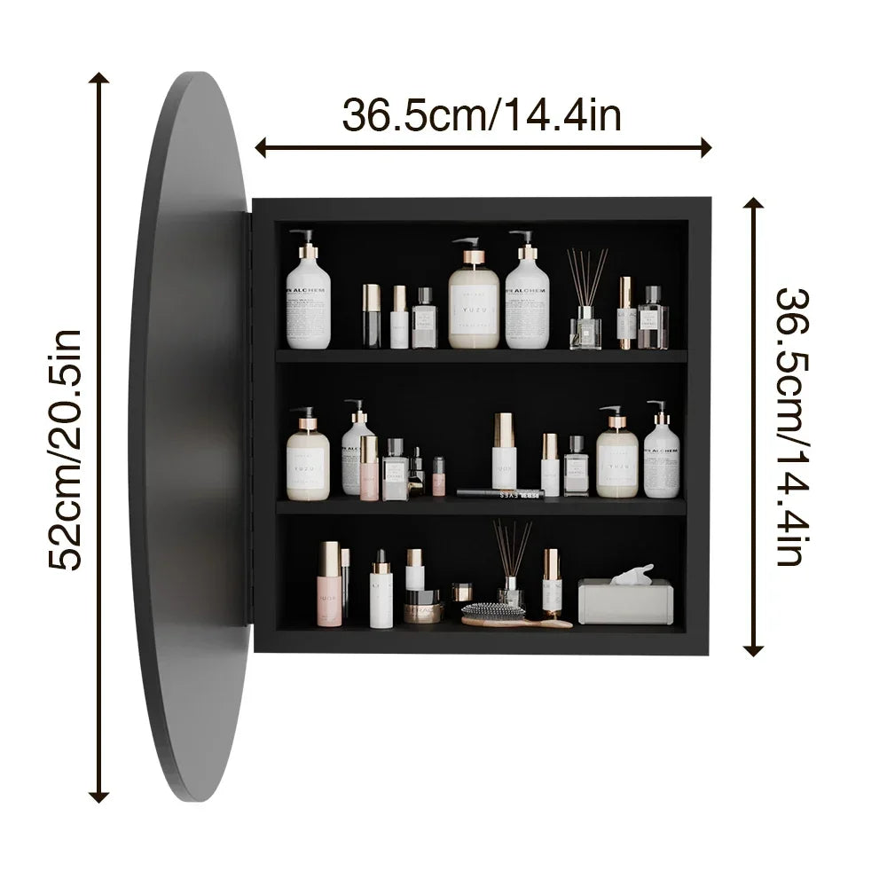 Round Wall Mounted Bathroom Medicine Cabinet With Mirror