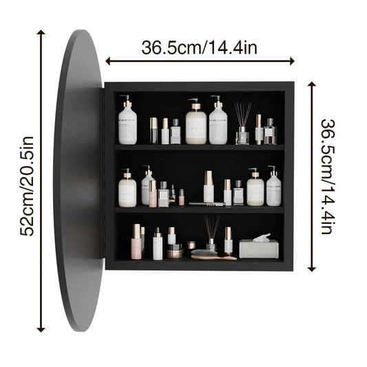 Round Wall Mounted Bathroom Medicine Cabinet With Mirror