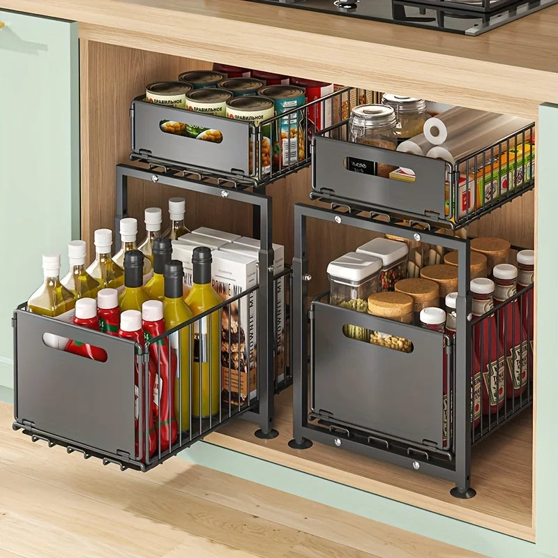 AEHOME Heavy Duty 2 Tier Cabinet Organizer Under Sink
