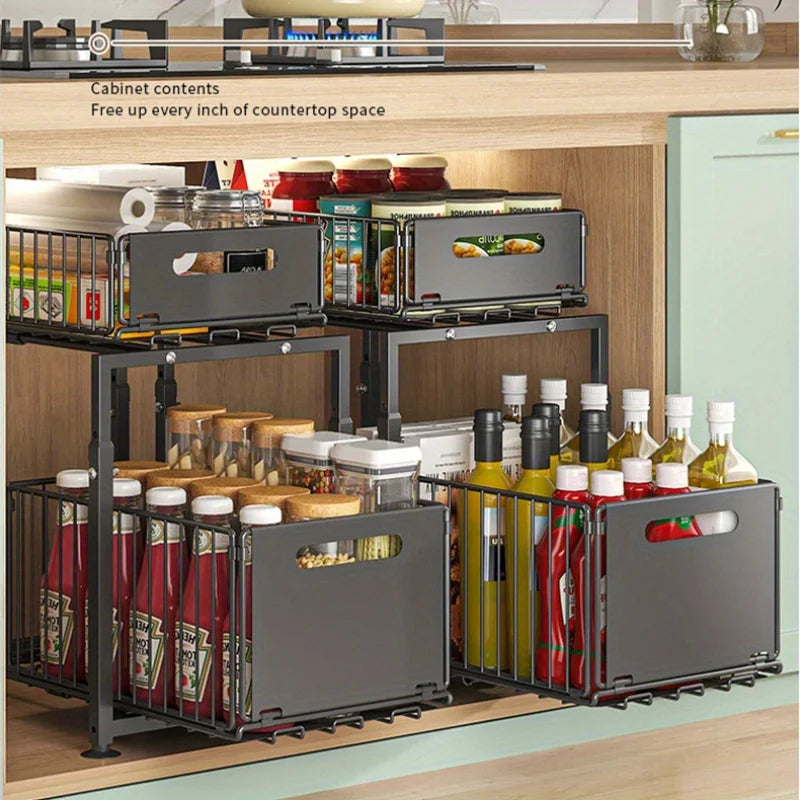 AEHOME Heavy Duty 2 Tier Cabinet Organizer Under Sink