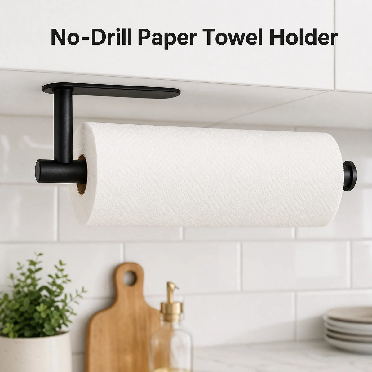 Adjustable Rust Proof Adhesive Paper Towel Holder Mount