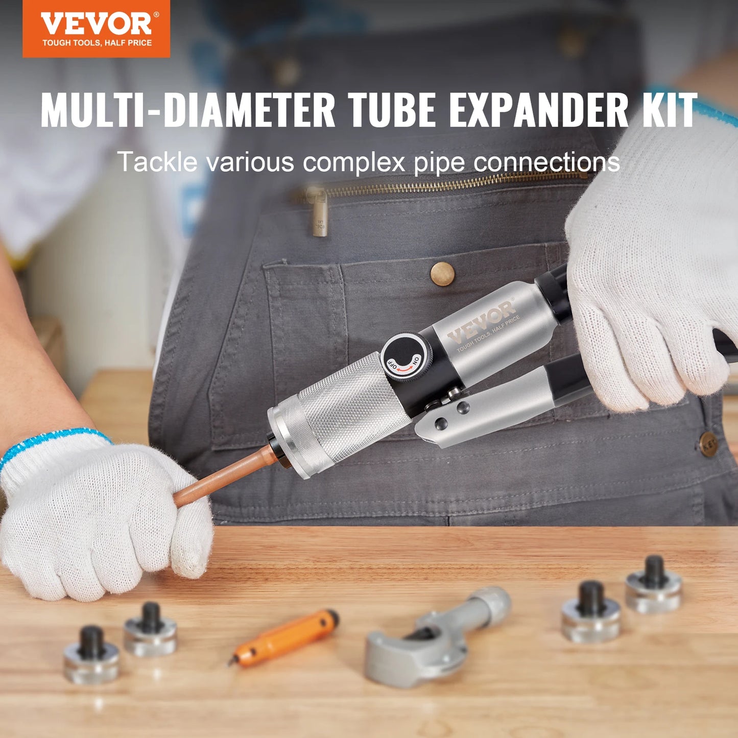 SucceBuy Hydraulic Tube Expander 7-Head Deburring Tool Pipe Cutter