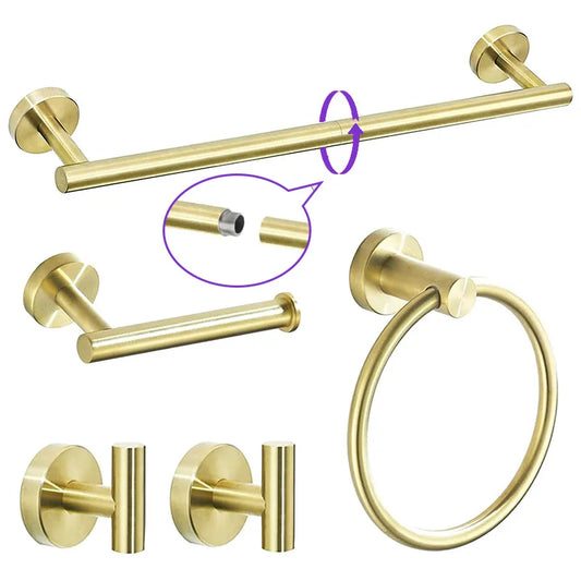 Stainless Steel Bathroom Hardware Set With Towel Bar - Home and Haven Store