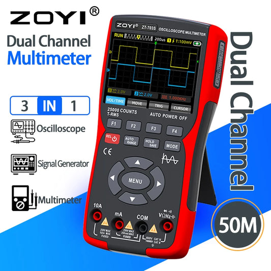 ZOYI ZT-703S 50MHz Handheld Oscilloscope Multimeter Signal Generator - Home and Haven Store