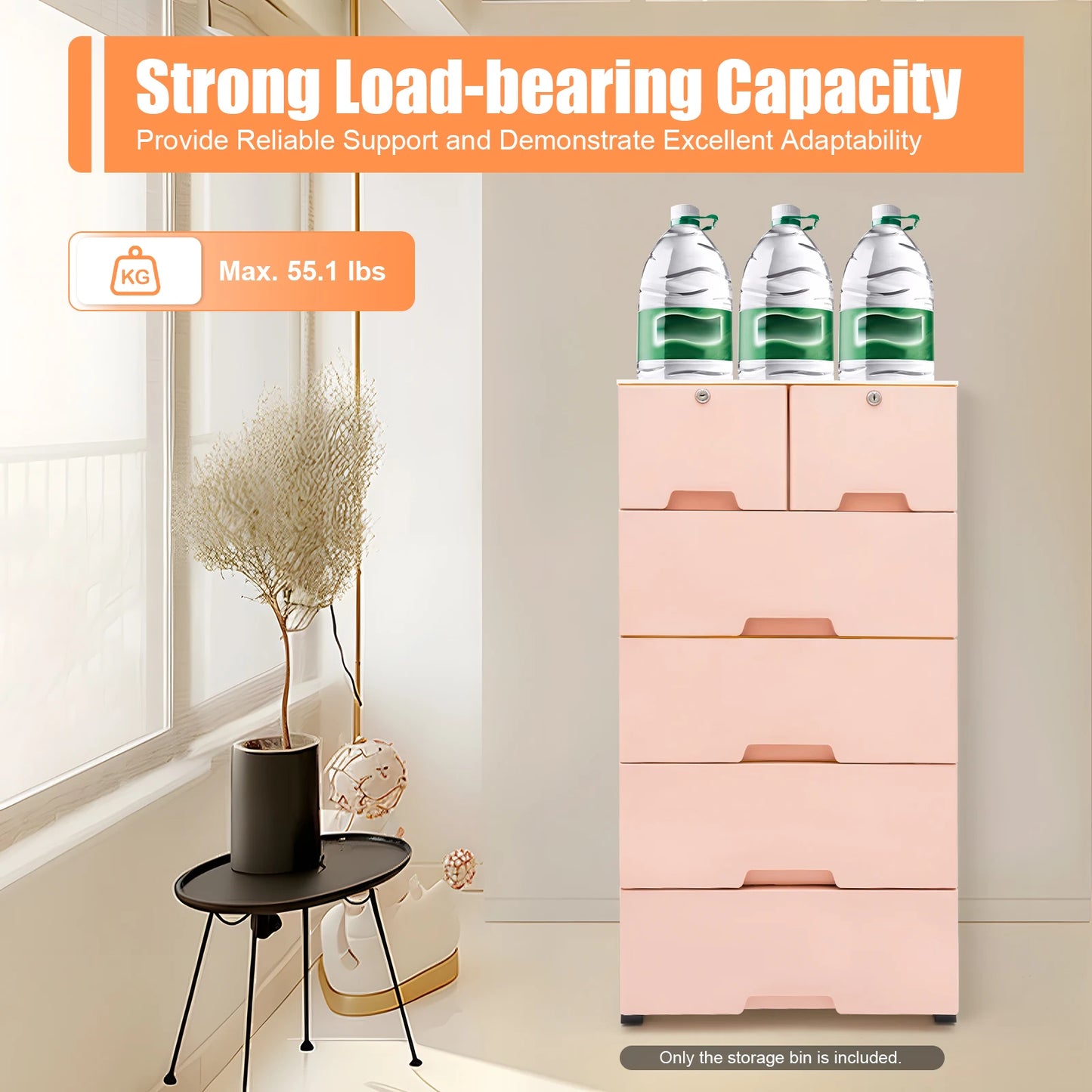 Plastic 5-Tier Storage Cabinet With 6 Lockable Drawers - Home and Haven Store