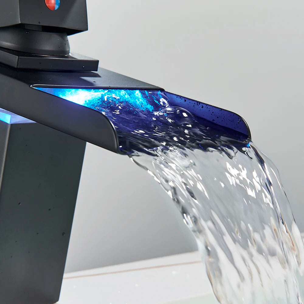 MYQualife Single Handle Led Color Changing Basin Faucet