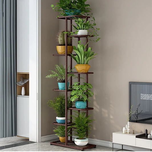 Eight-Tier Metal Plant Stand For Indoor Outdoor Display - Home and Haven Store