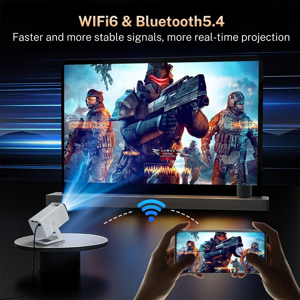 LynCast Mini Projector 1080P 4K Android TV Bluetooth 5.4