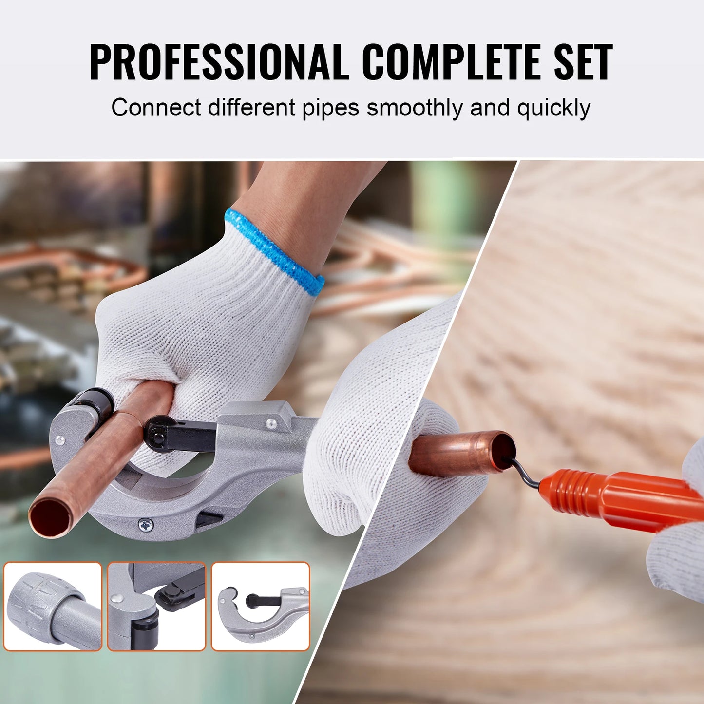 SucceBuy Hydraulic Tube Expander 7-Head Deburring Tool Pipe Cutter