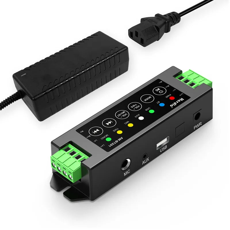 Herdio 4-Channel Bluetooth Amplifier 200W With 24V5A Power Supply