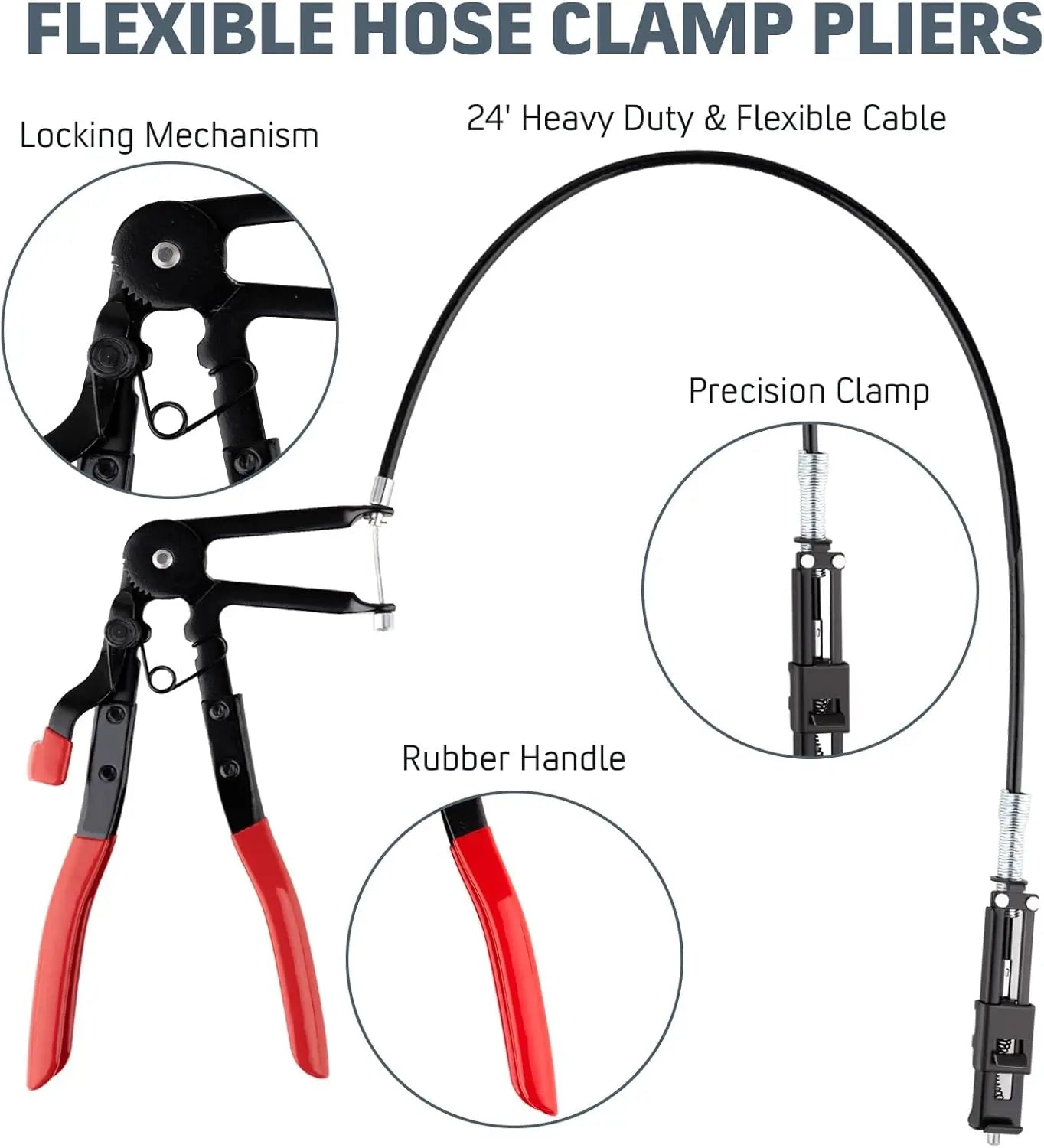 Hose Clamp Pliers Long Reach Set for Auto Radiator Hoses - Home and Haven Store