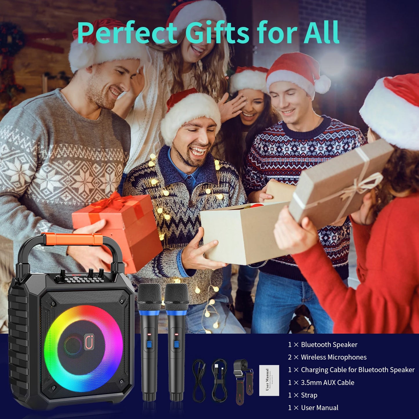 FanFun T17-T Wireless Bluetooth Karaoke Speaker System