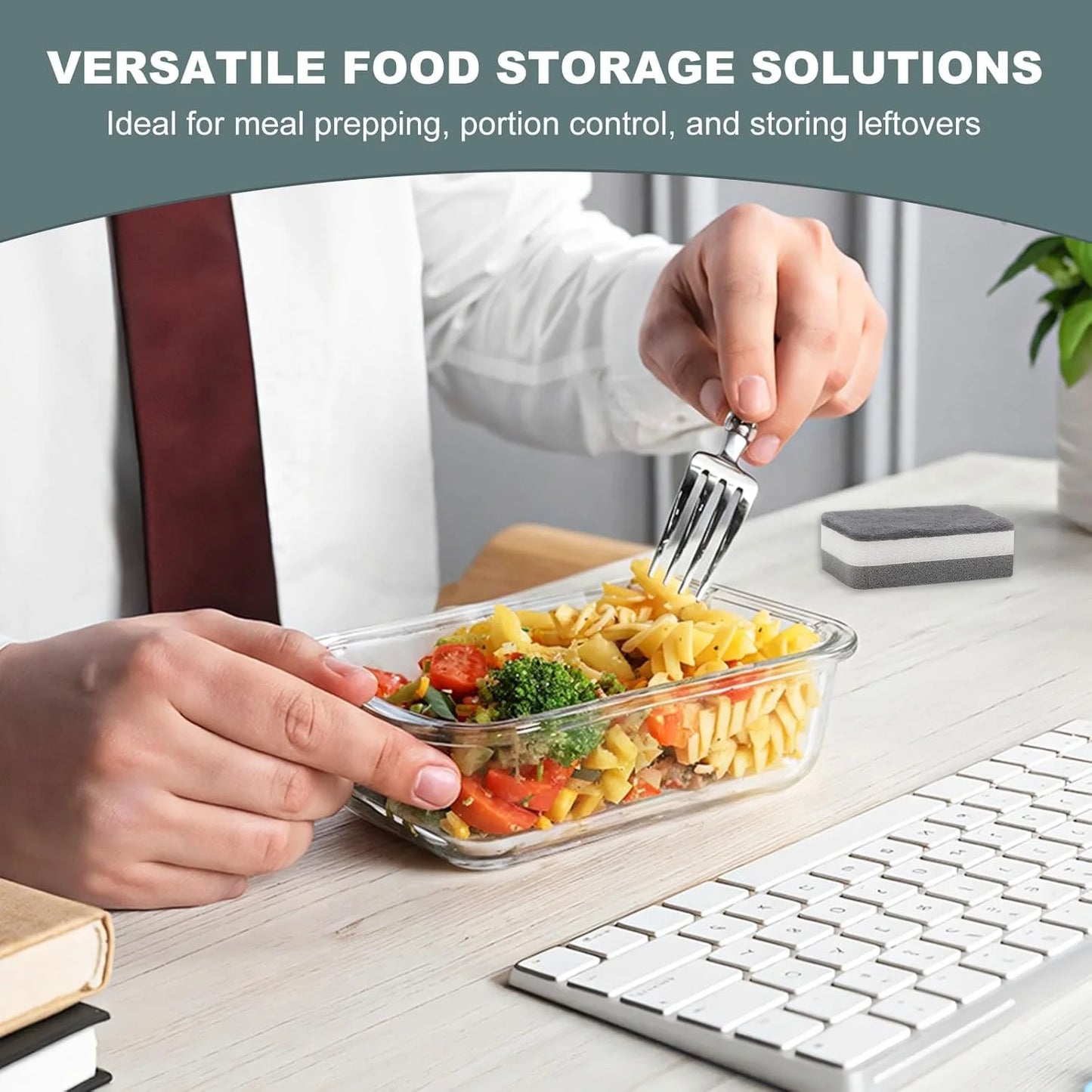 8-Piece Borosilicate Glass Food Storage Set, Leakproof And Stackable