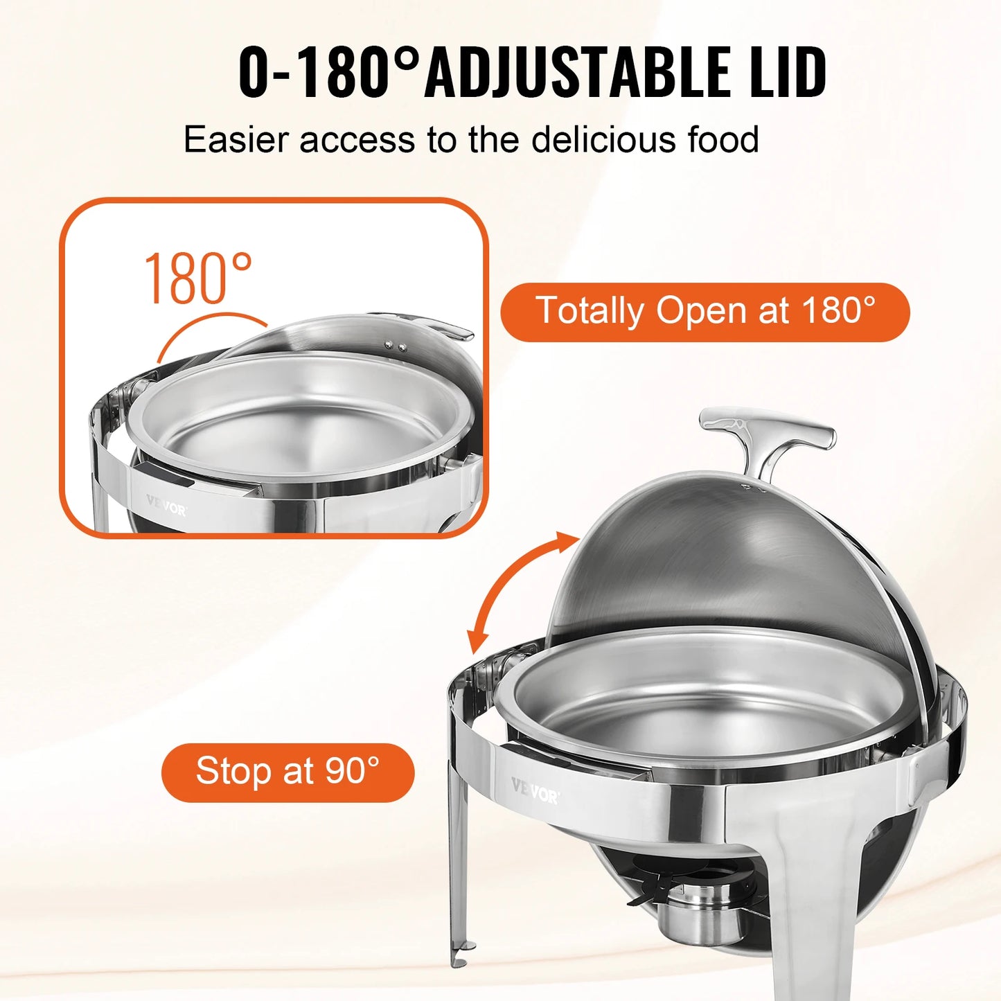 SucceBuy Roll Top Chafing Dish Buffet Set Stainless Steel - Home and Haven Store