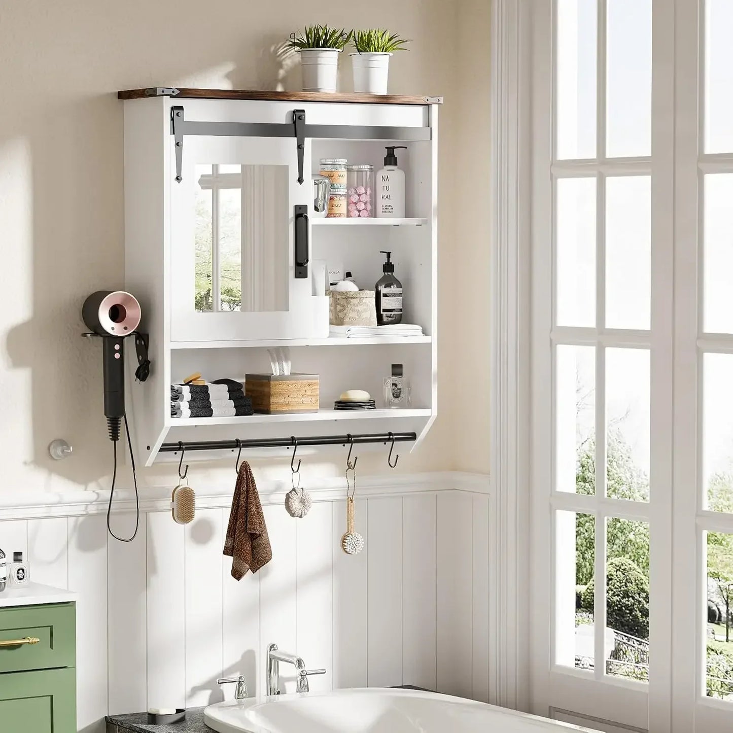 Round Wall Mounted Bathroom Medicine Cabinet With Mirror