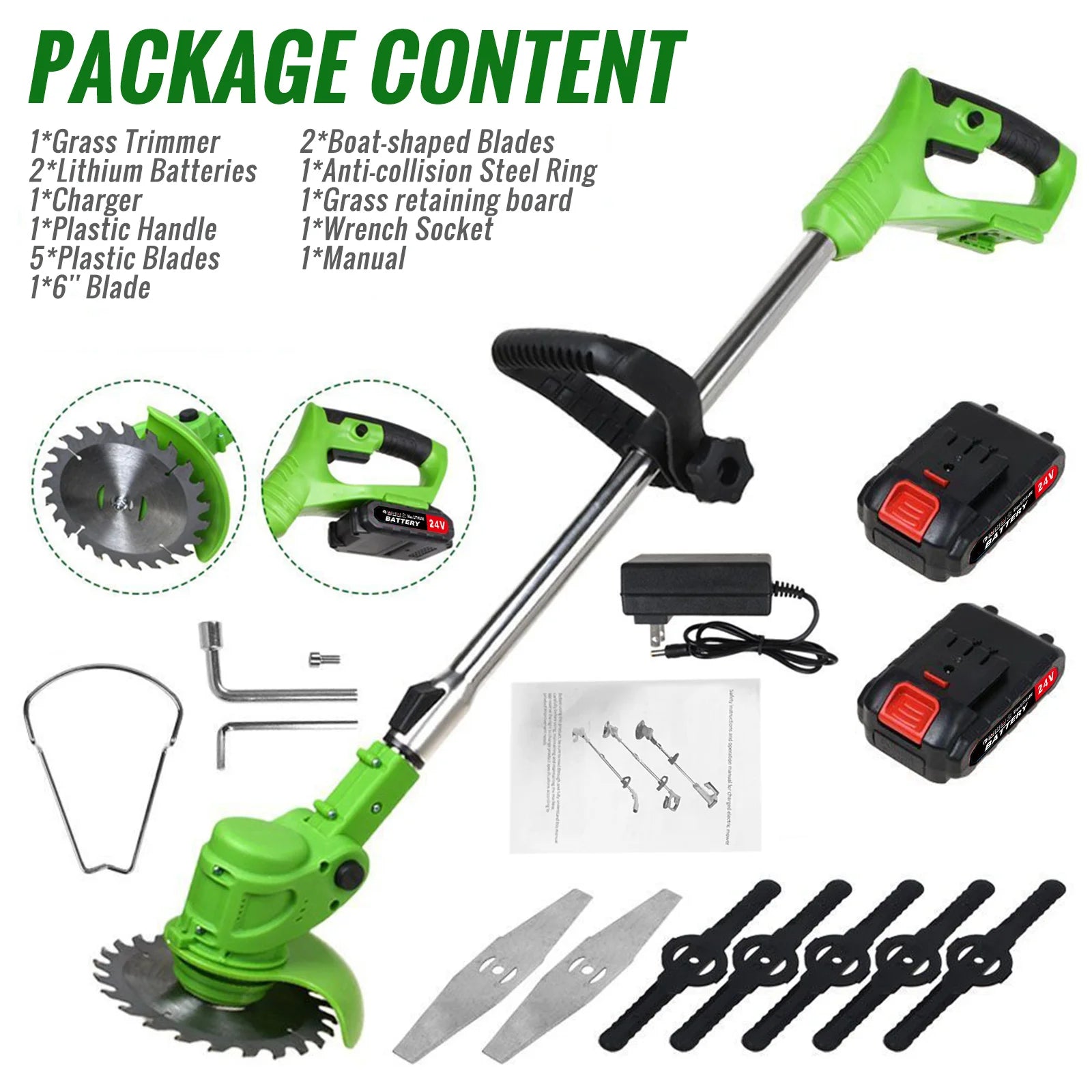 Cordless 2-In-1 Weed Trimmer With Battery Pack For Yard - Home and Haven Store