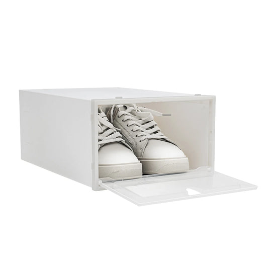 Stackable Foldable Plastic Shoe Storage Boxes With Lids
