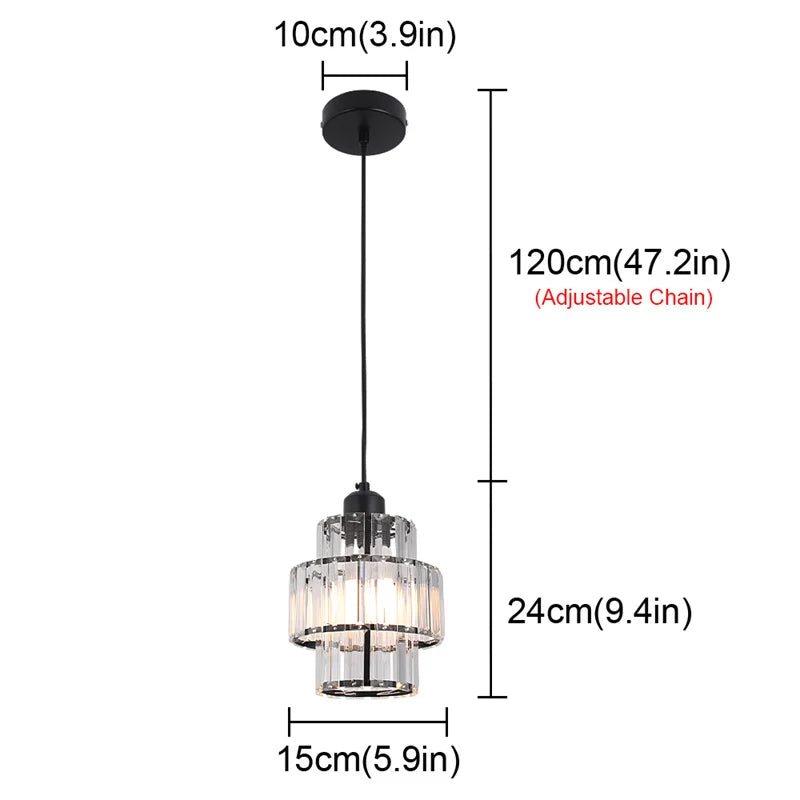 GreeLustr Modern Crystal Led Ceiling Pendant Chandelier Light