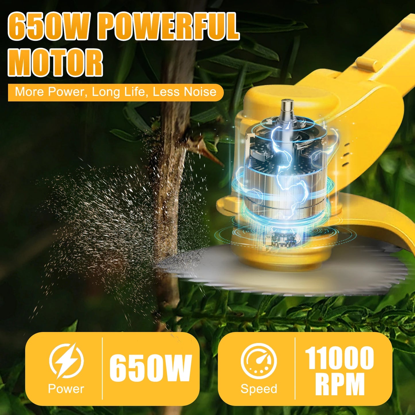 21V Cordless Grass Trimmer With 2x24V Battery And Fast Charger