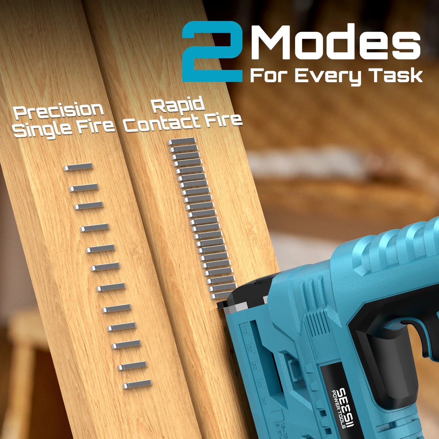 Seesii Cordless Brad Nail Gun With 1000 Nails And Batteries