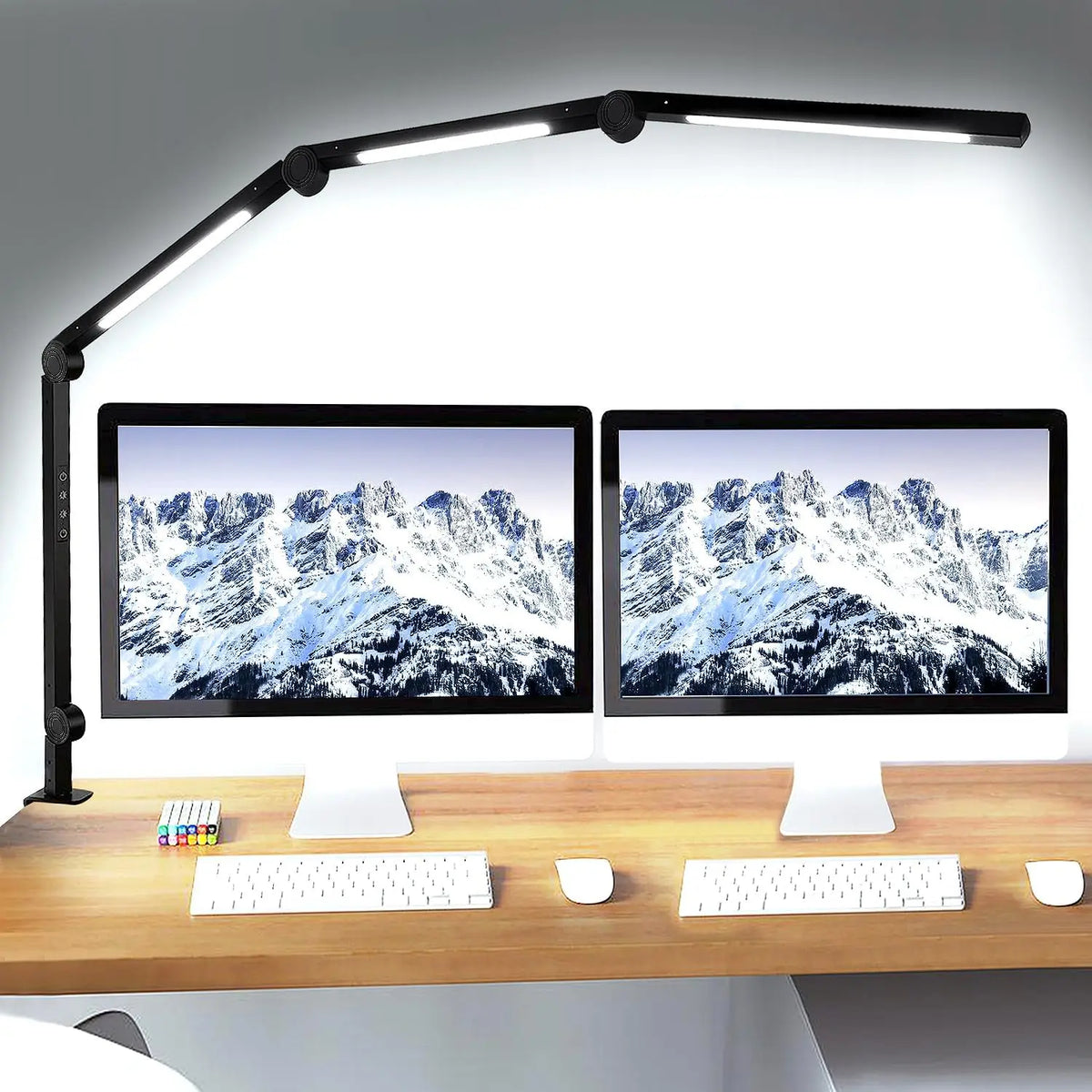 LED Desk Lamp With Flexible Swing Arm And Touch Control