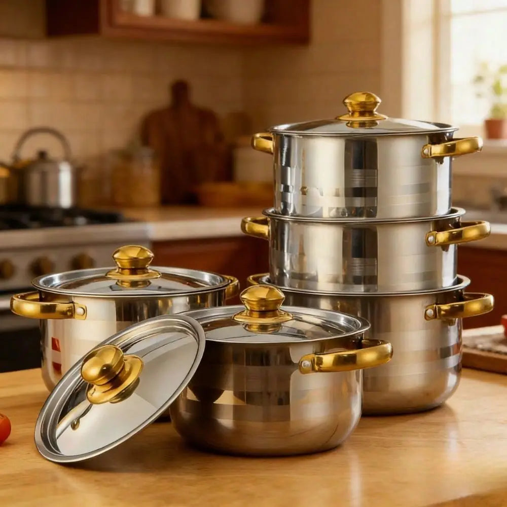 Stainless Steel Cookware Set With Lids Durable And Reliable - Home and Haven Store