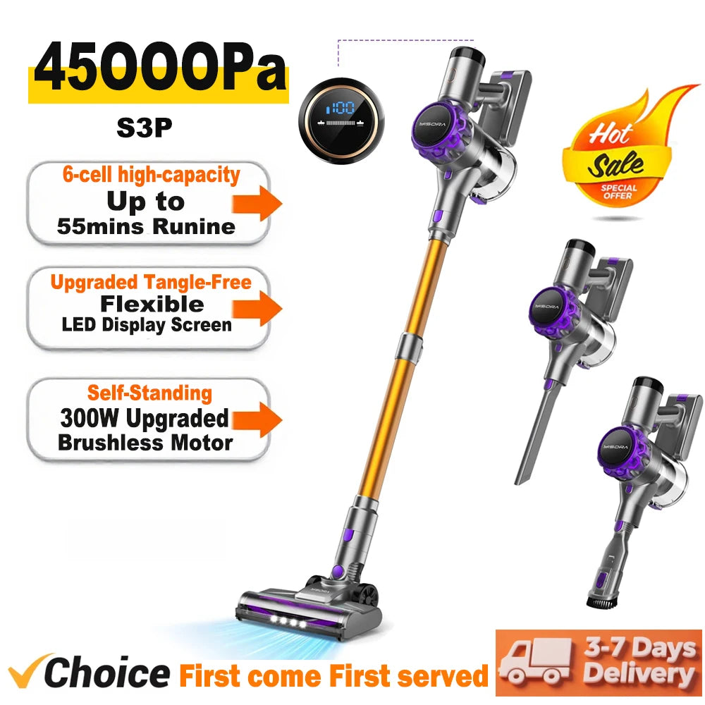 INSE S3P Cordless Vacuum Cleaner With LED Display 55 Minute Run Time