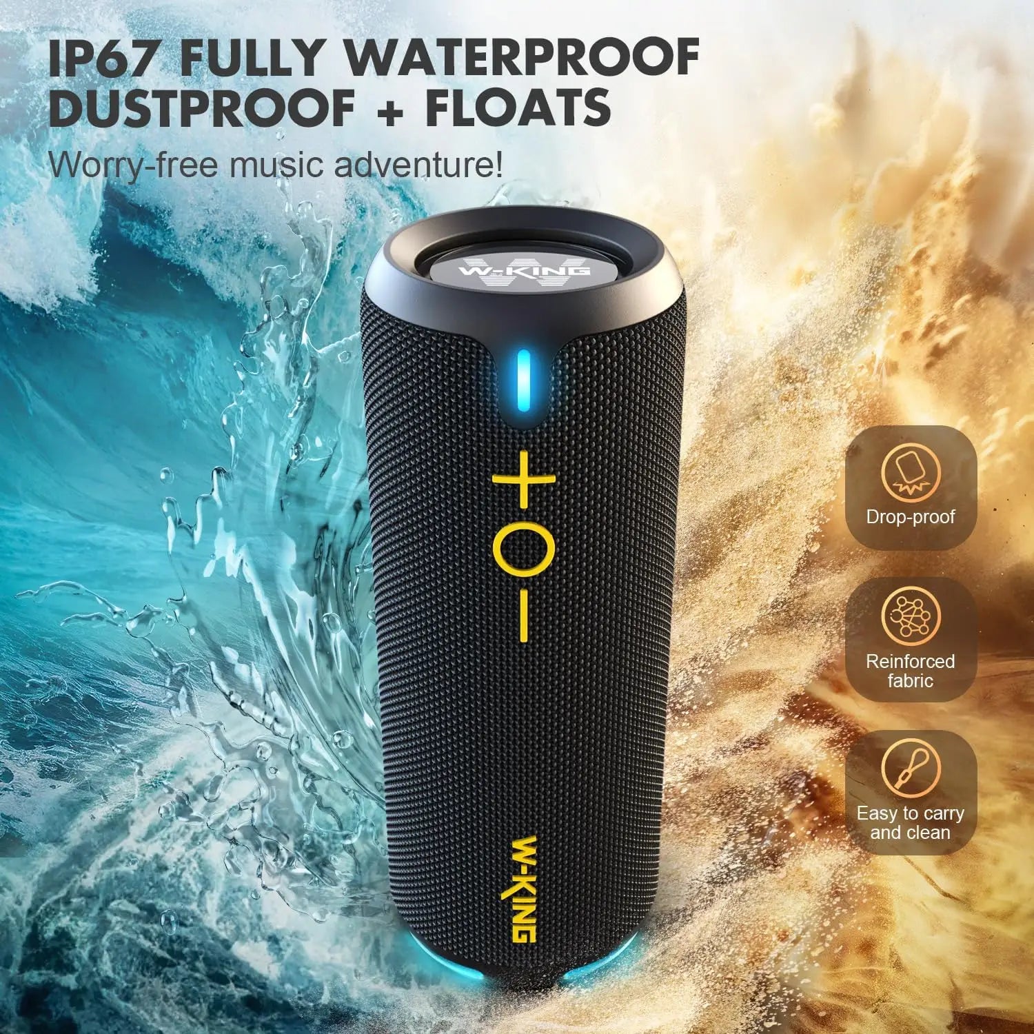 W-King D320 40W Portable Speaker IP67 Waterproof Bluetooth - Home and Haven Store