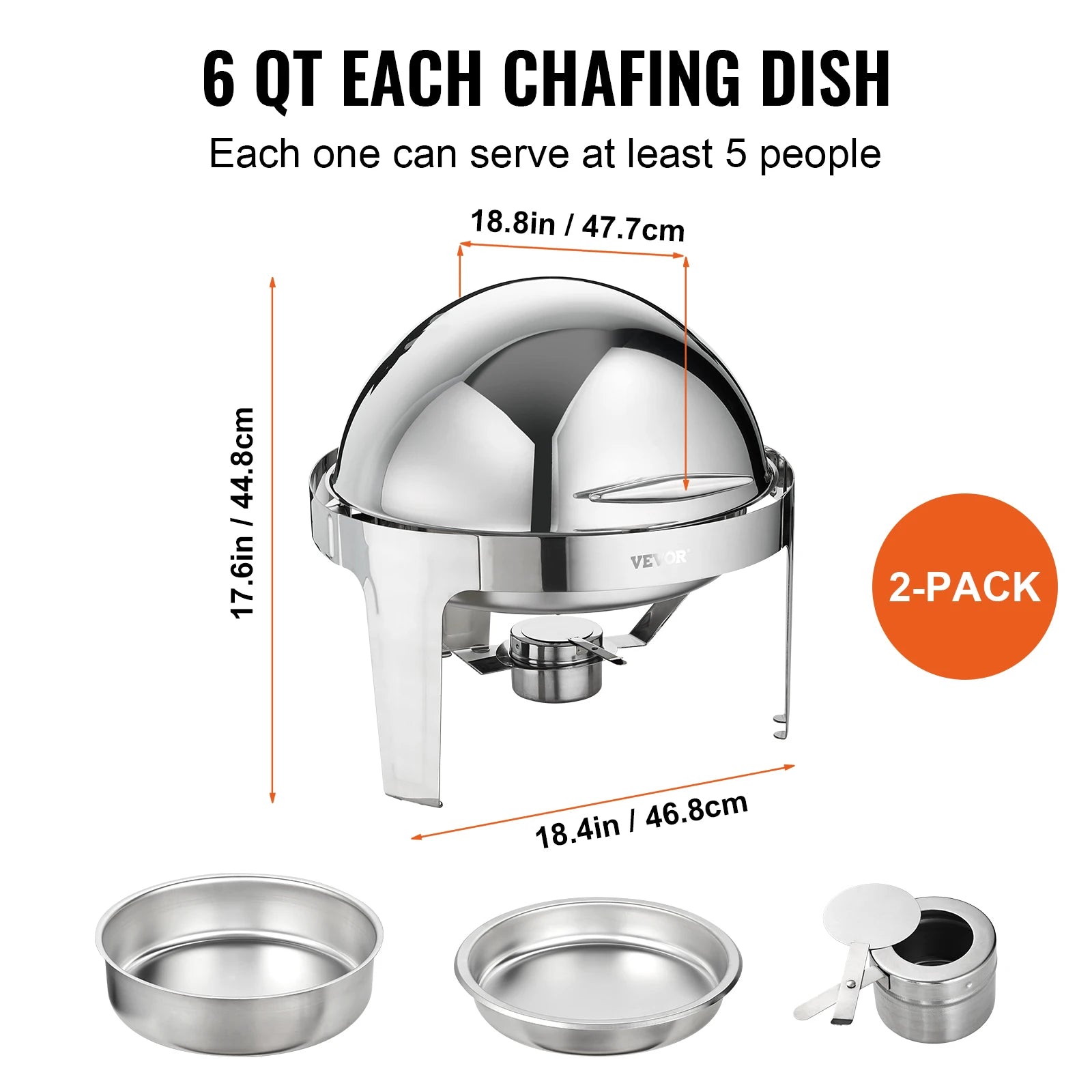 SucceBuy Roll Top Chafing Dish Buffet Set Stainless Steel - Home and Haven Store