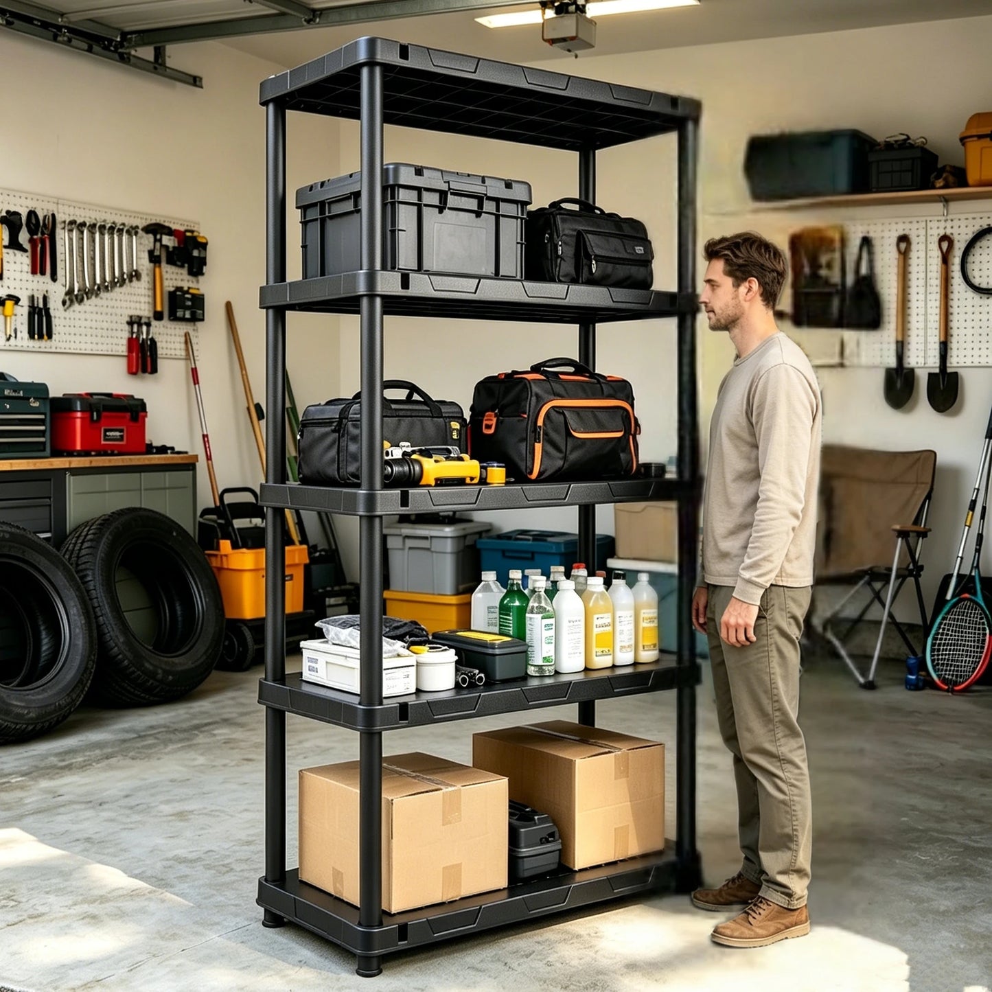 Heavy Duty Plastic Storage Shelving Rack For Home Organization