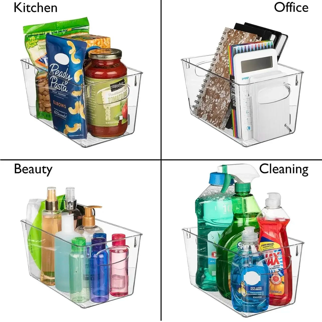 Stackable Plastic Storage Bins For Pantry And Kitchen Organization