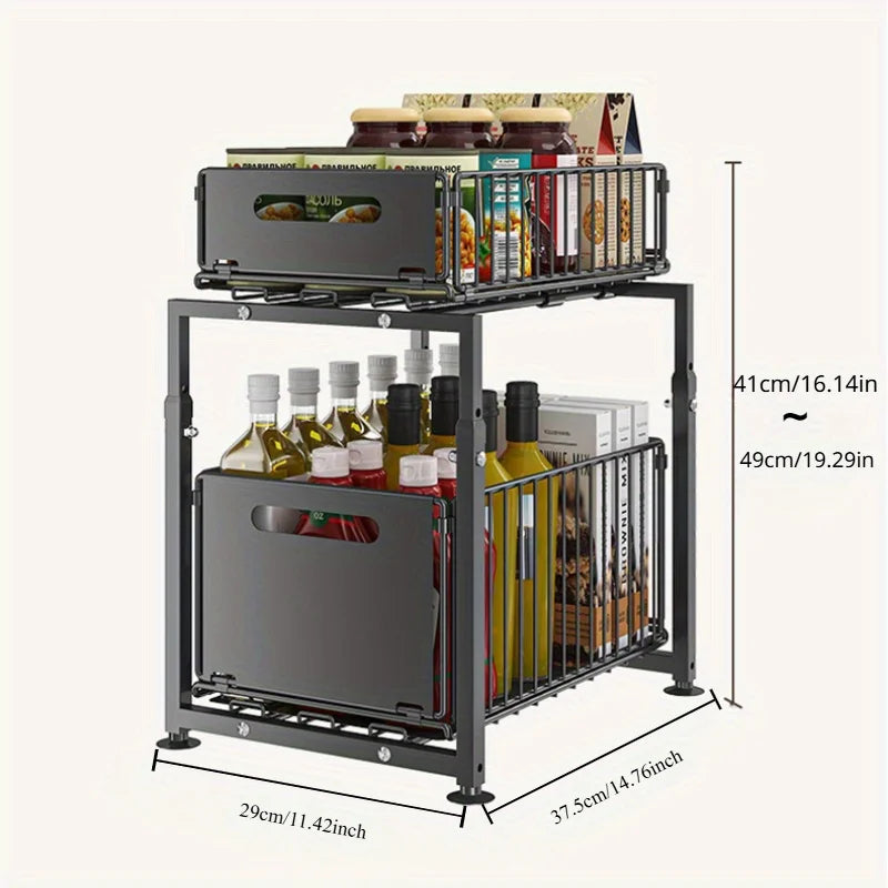 AEHOME Heavy Duty 2 Tier Cabinet Organizer Under Sink