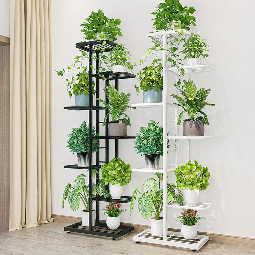 Eight-Tier Metal Plant Stand For Indoor Outdoor Display - Home and Haven Store