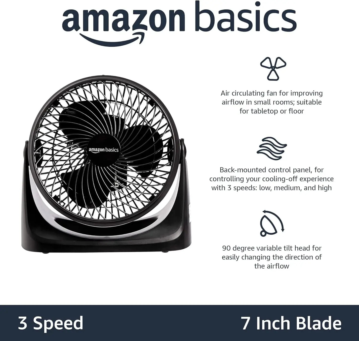 Air Circulator Desk Fan With Tilt Head For Home Office