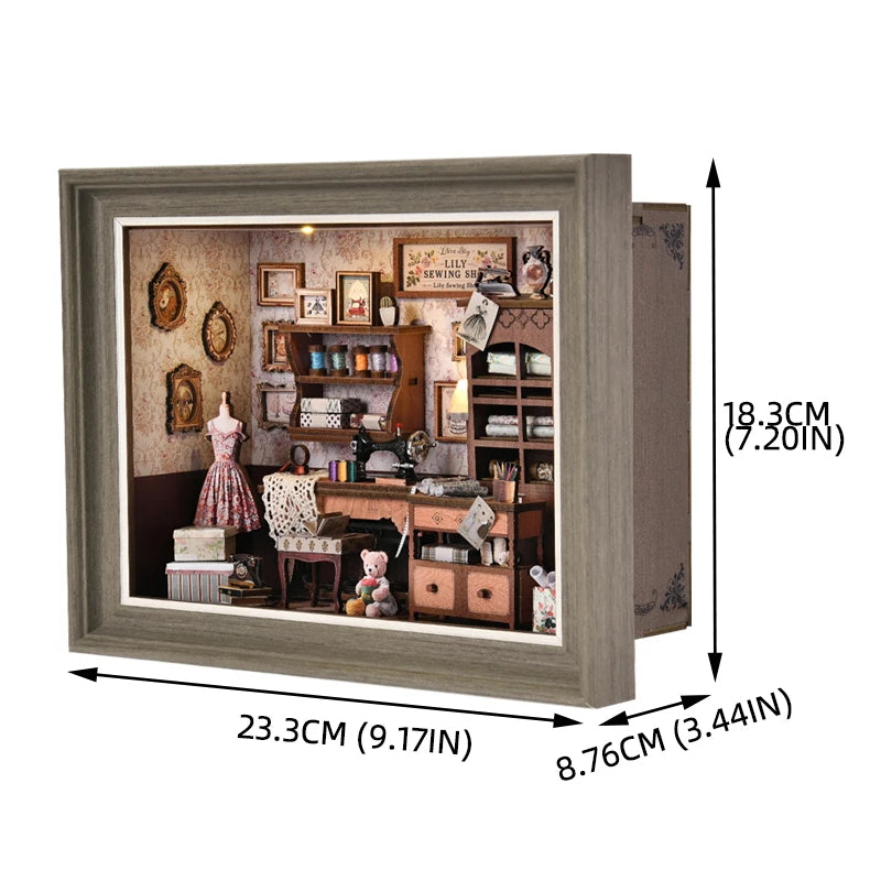 ASLOWSNAIL Book Nook Kit Tailor's Shop DIY 3D Wooden Puzzle - Home and Haven Store