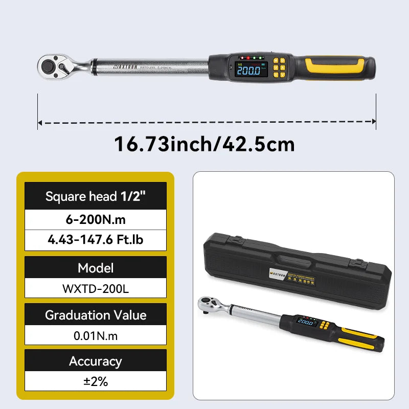 Waxtron Digital Torque Wrench Two Percent Accuracy Automotive - Home and Haven Store