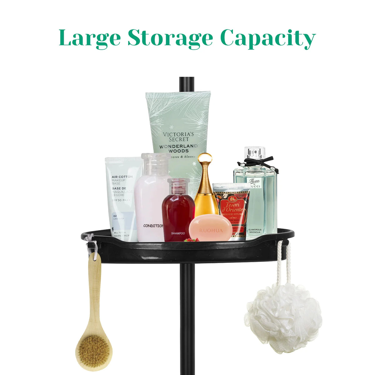 HiMISS Four Tier Corner Shower Caddy With Adjustable Tension Pole